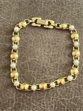 4/$100 Gold-Tone Pearl Accent Women's Bracelet